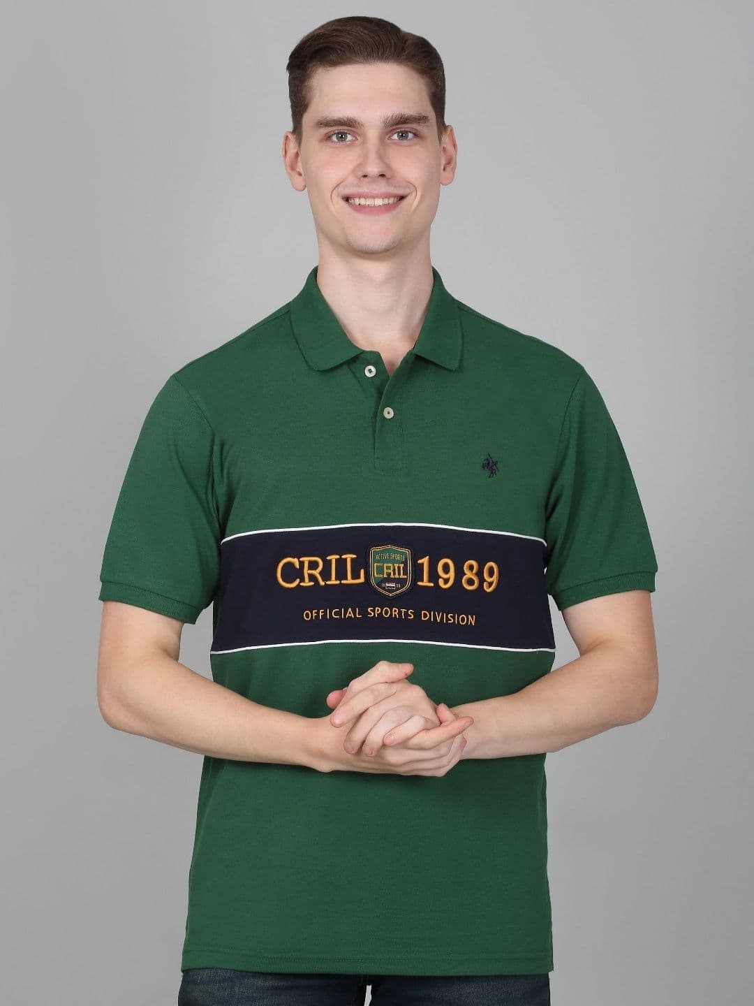 Cantabil Men Typography Printed Polo Collar Cotton T-shirt - view 1