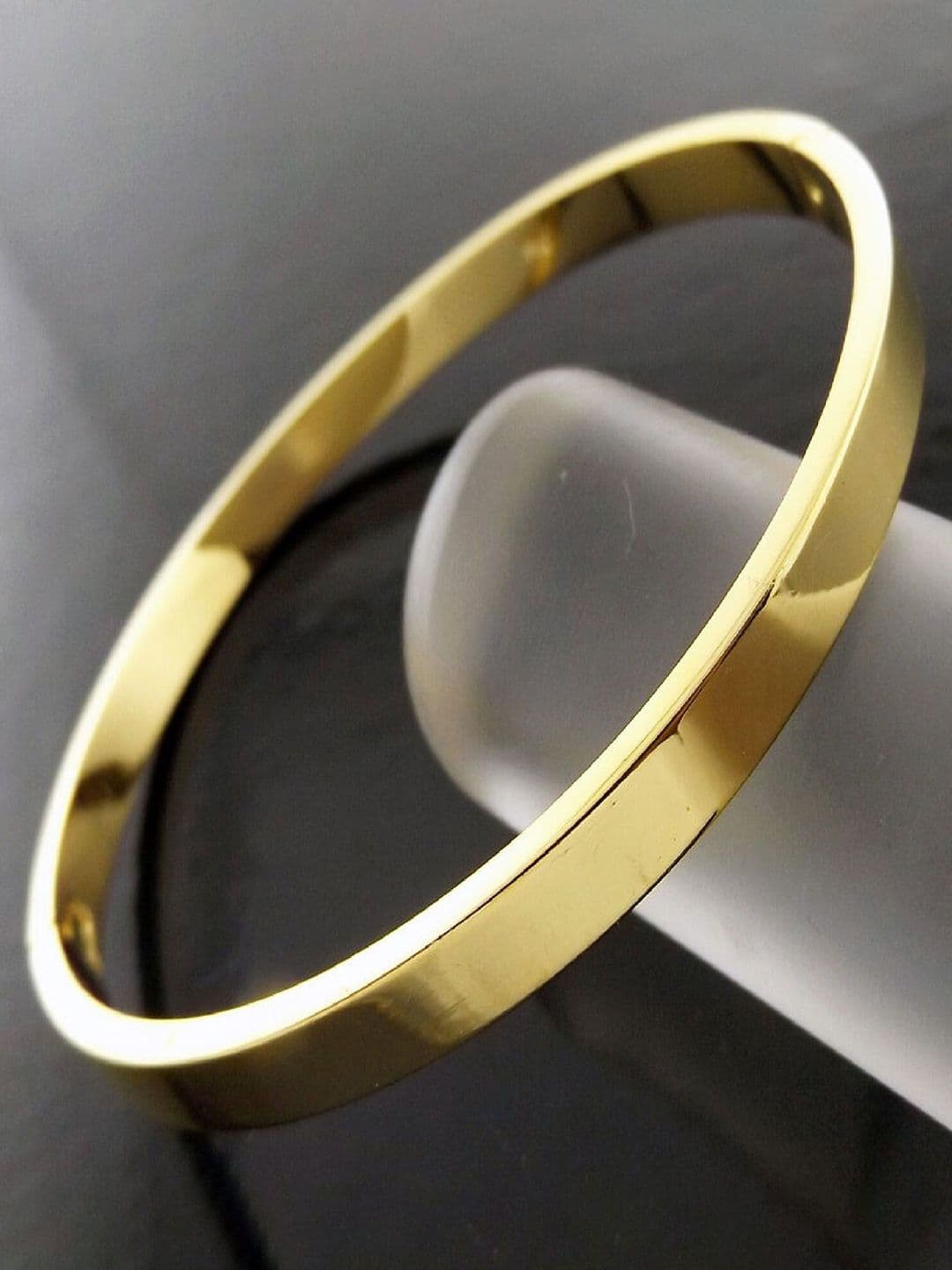 Crazy Fashion Unisex Stainless Steel Gold-Plated Kada Bracelet - view 1