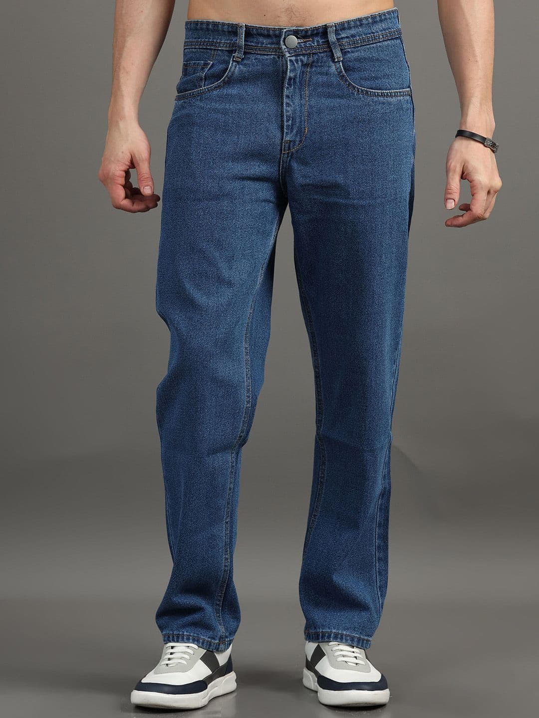 Kolor Fusion Men Mid-Rise Loose Cotton Baggy Jeans - view 1