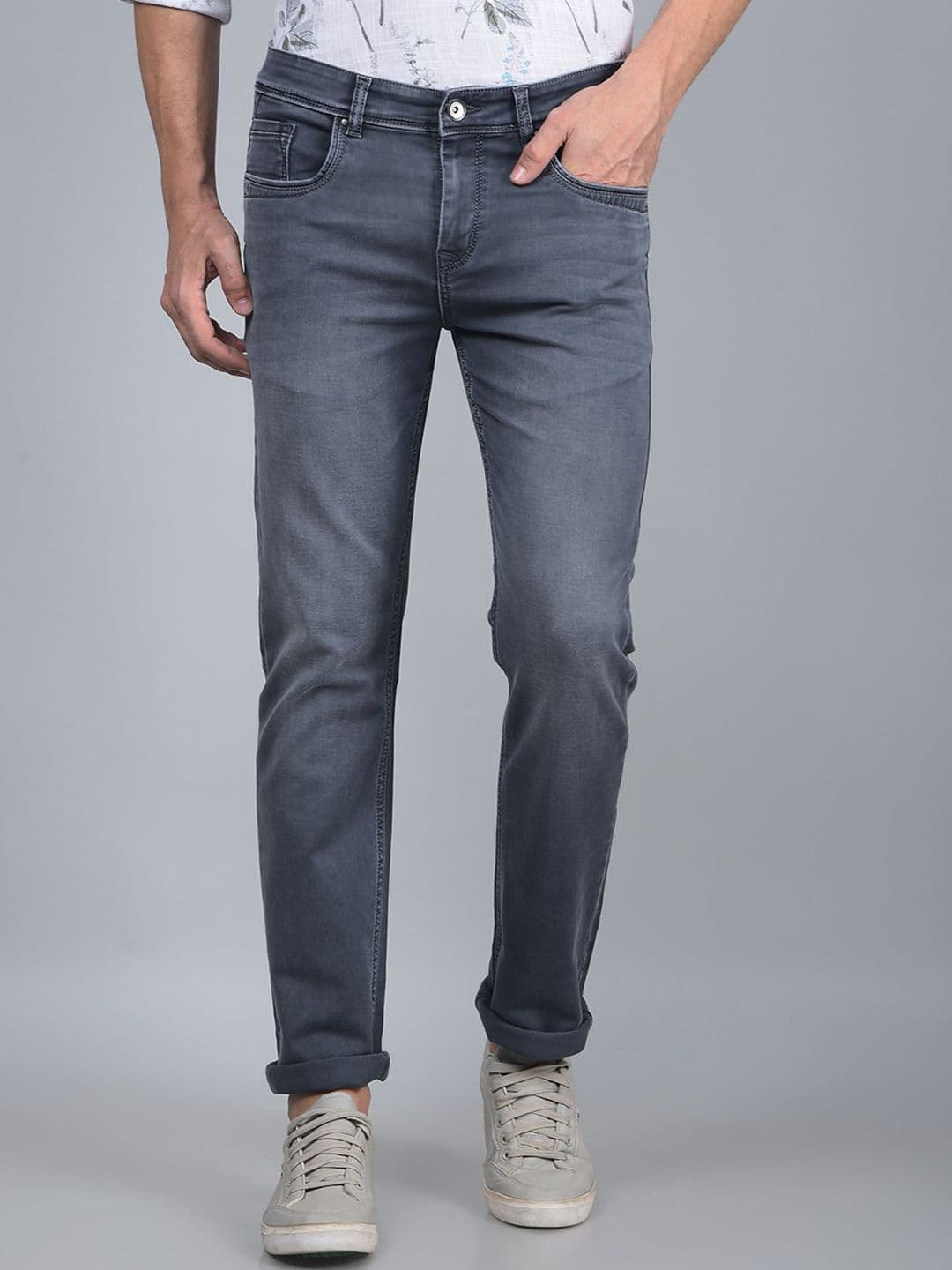 Crimsoune Club Men Straight Fit Light Fade Mid-Rise Stretchable Jeans - view 1
