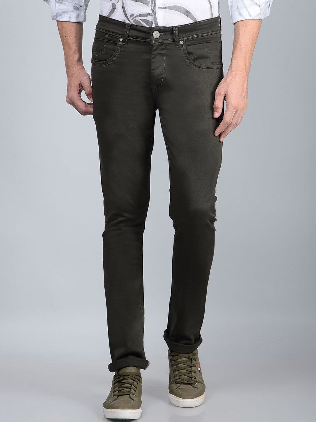 Crimsoune Club Men Slim Fit Coloured Mid-Rise Stretchable Jeans - view 1