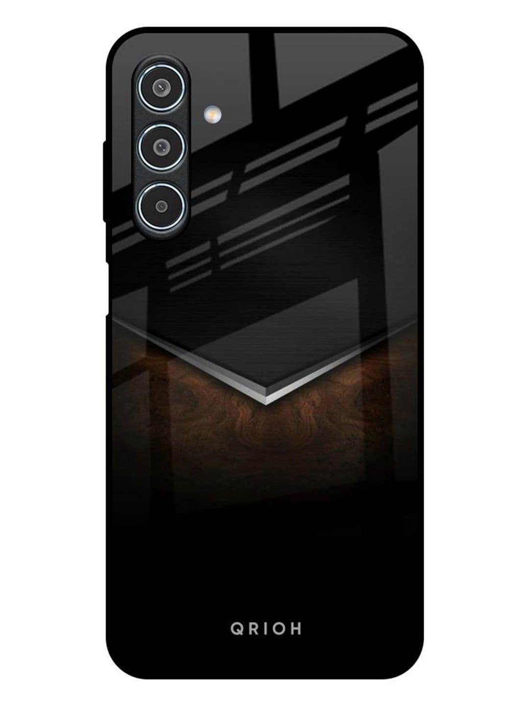 QRIOH Dark Walnut Real Samsung Galaxy M35 5G Impact Resistant Back Case - view 1