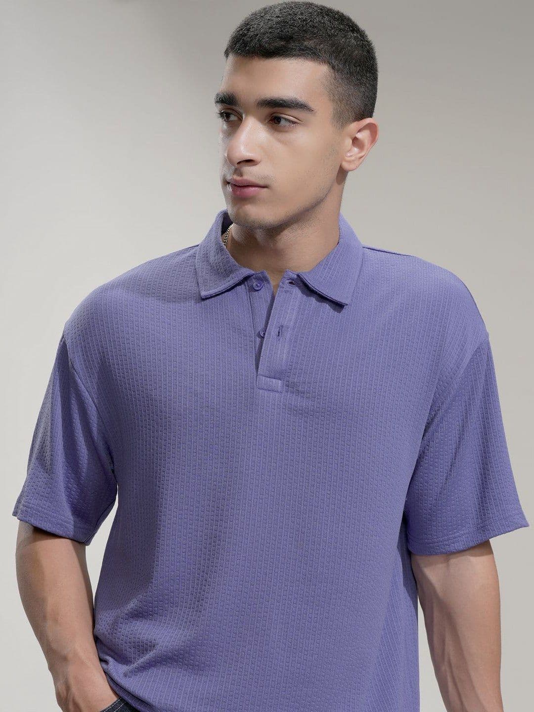HIGHLANDER Men Polo Collar Drop-Shoulder Sleeves Relaxed Fit T-shirt - view 1