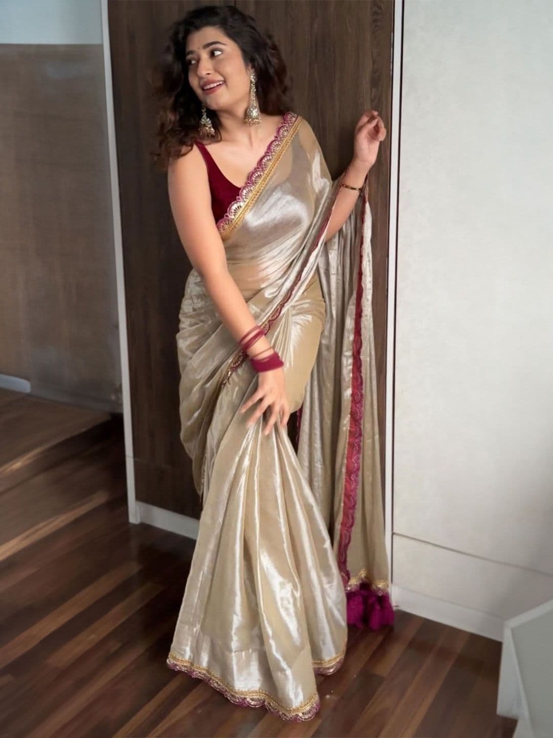 Moda Rapido Sequinned Tissue Bandhani Saree - view 1