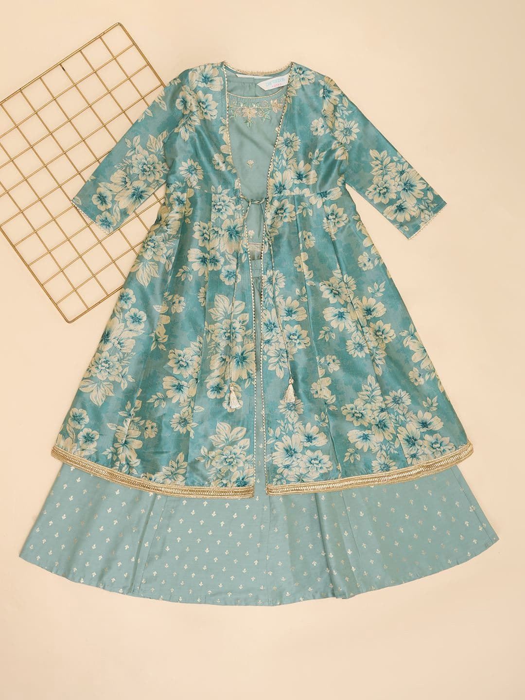 AKKRITI BY PANTALOONS Girls Printed Ready to Wear Lehenga & - view 1