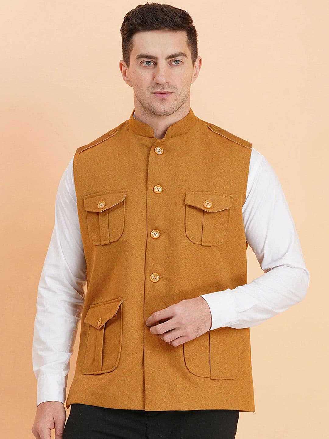 SG LEMAN Men Mandarin Collar Nehru Jacket - view 1