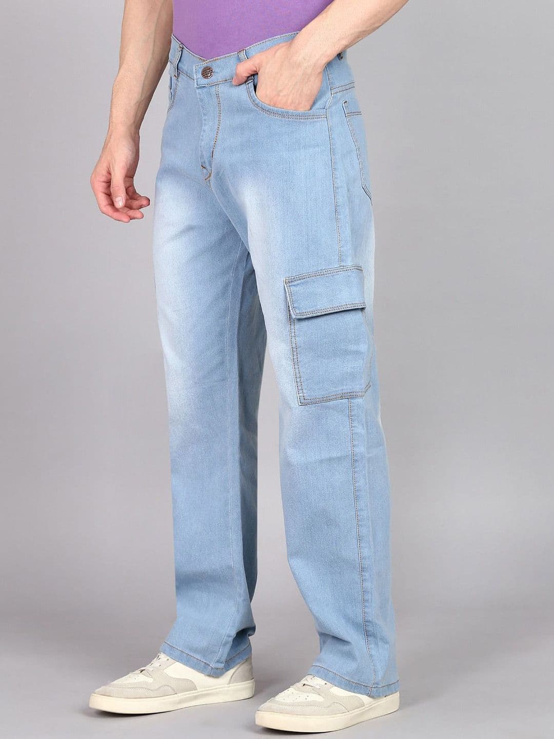 LINARIA Men Cotton Boyfriend Fit Light Fade Jeans - view 1
