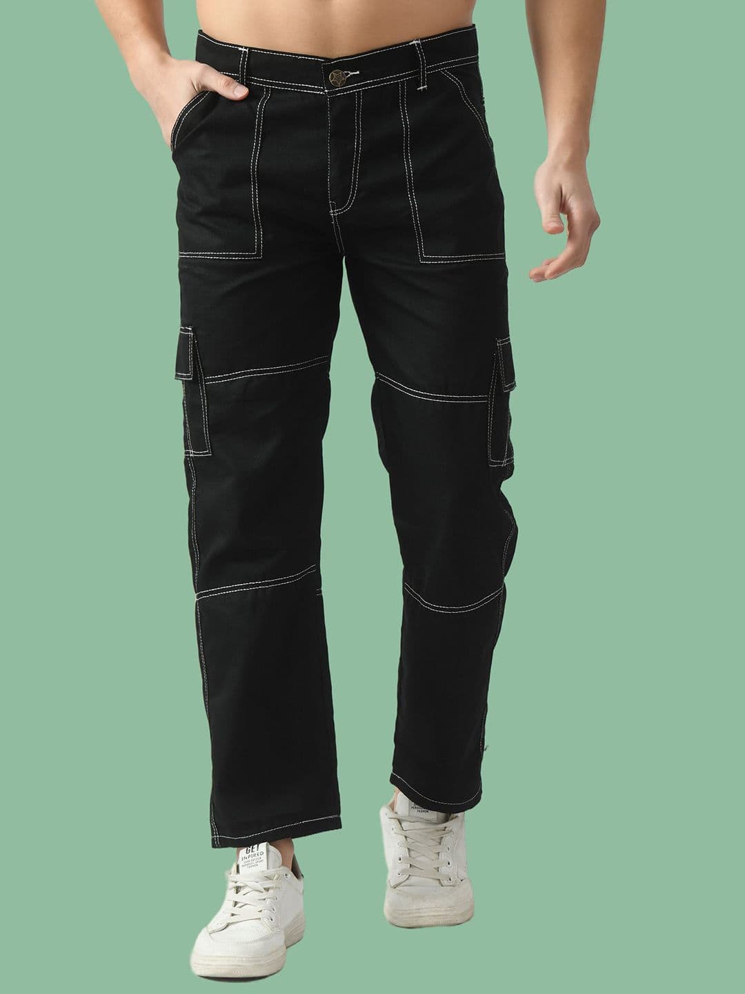 LINARIA Men Cotton Classic Highly Distressed Jeans - view 1