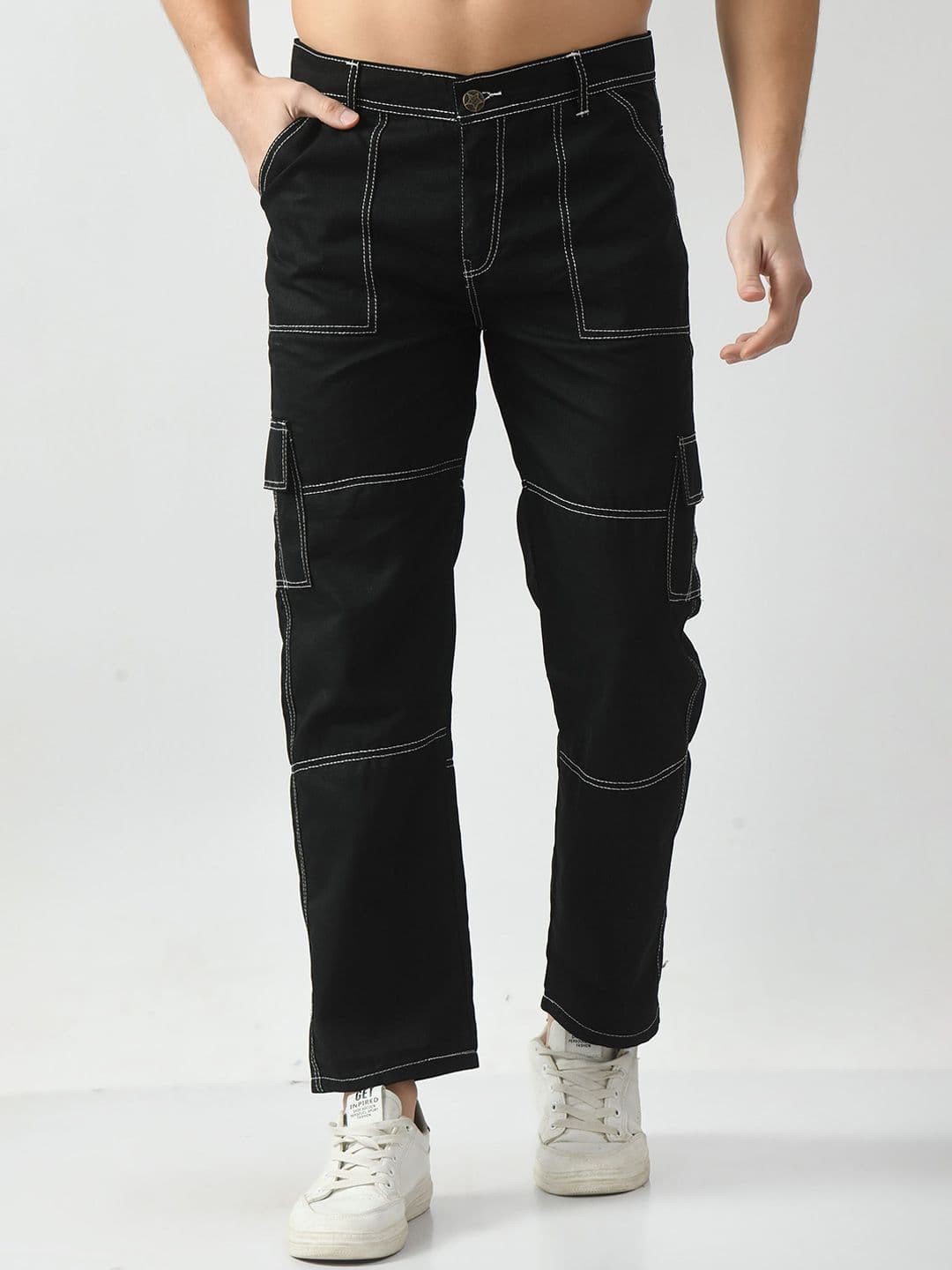 LINARIA Men Cotton Classic Low-Rise Regular Fit Cargo Styles Jeans - view 1