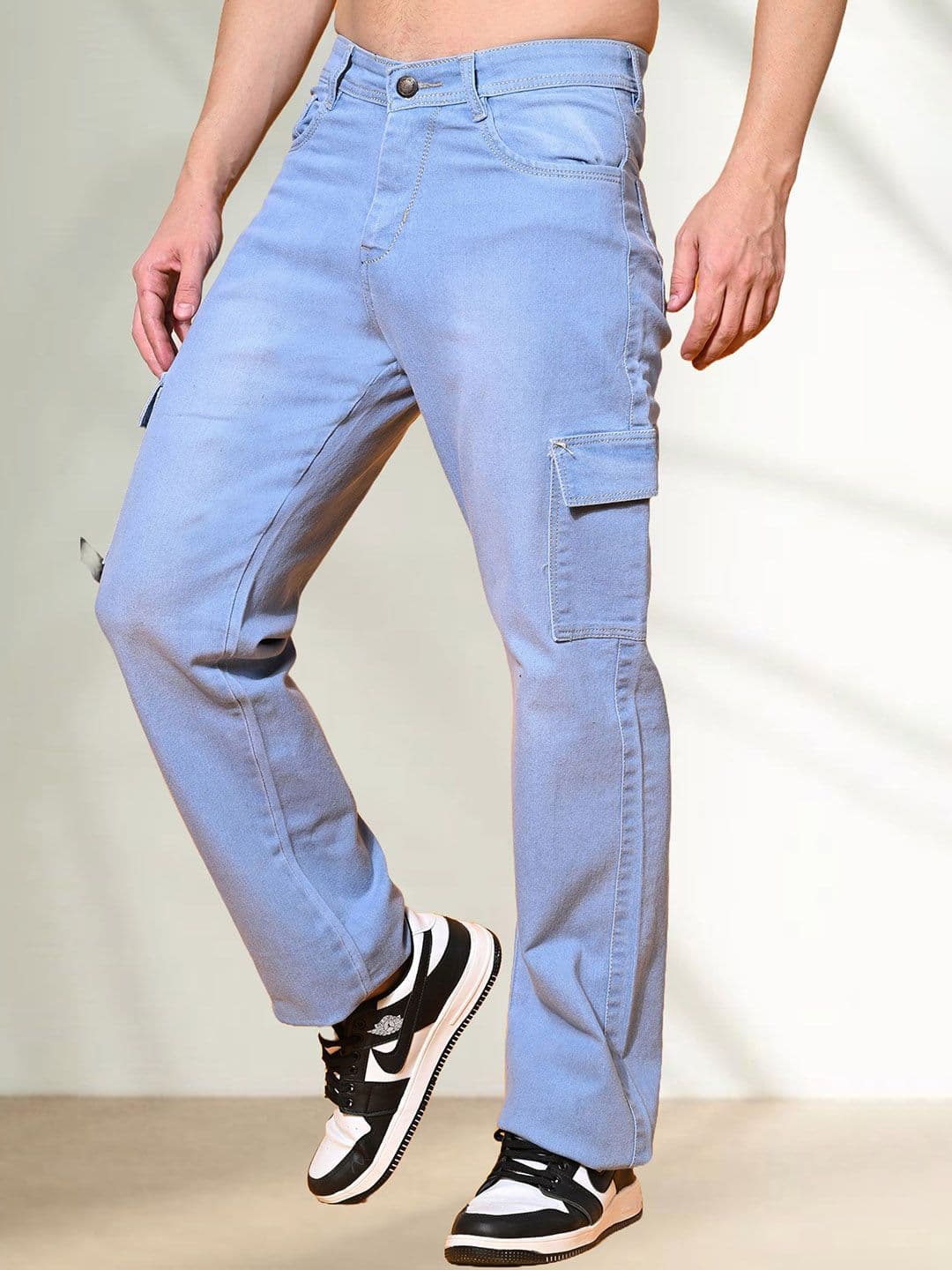 LINARIA Men Classic Jogger Mildly Distressed Light Fade Jeans - view 1