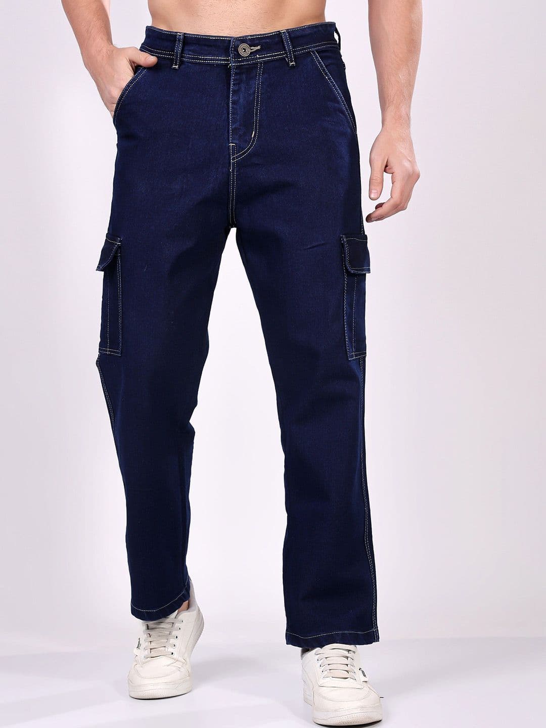 EDITLOOK Men Loose Mid-Rise Straight Fit Clean Look Jeans - view 1