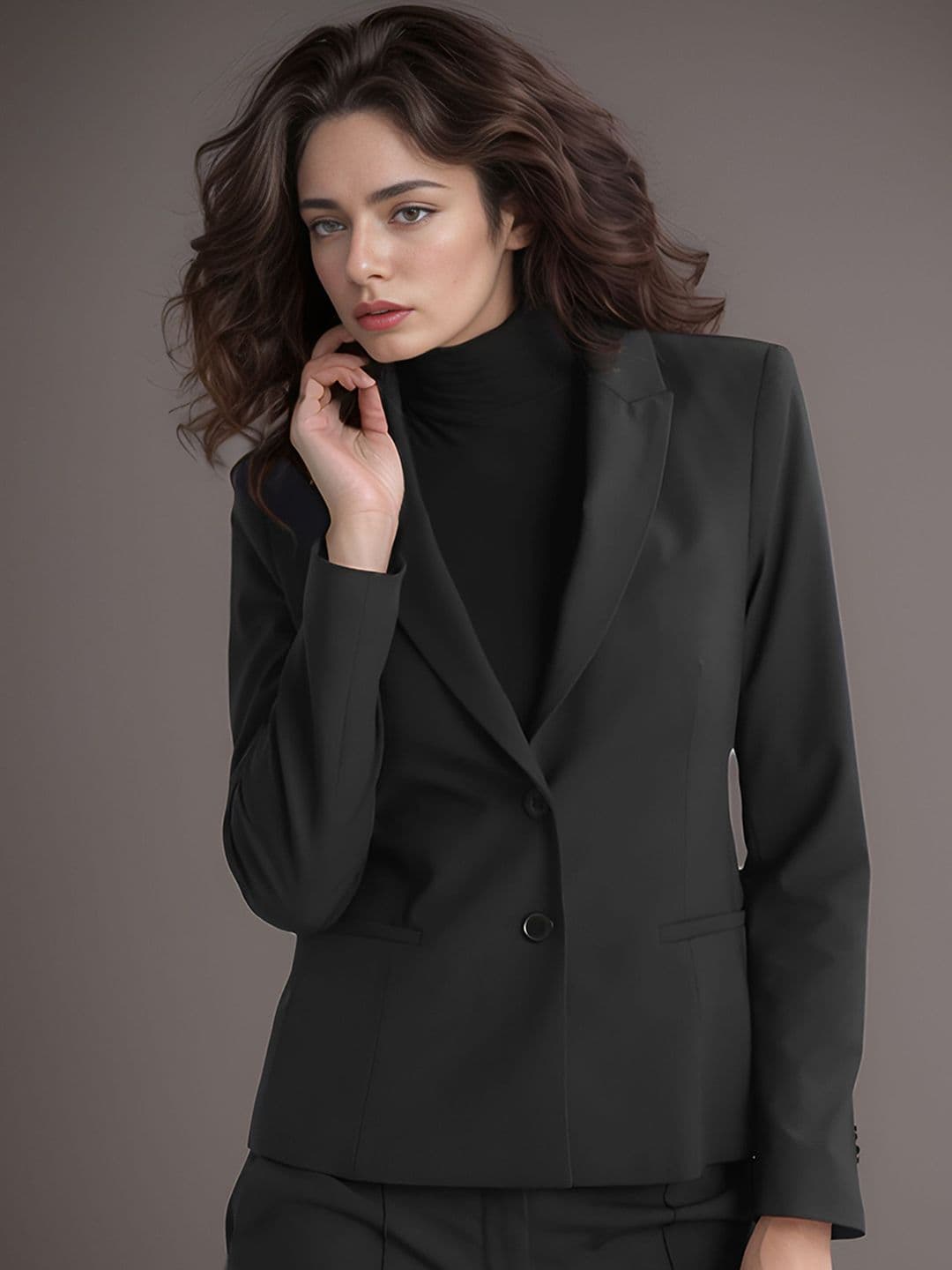 Rocksy Notched Lapel Single-Breasted Blazer - view 1