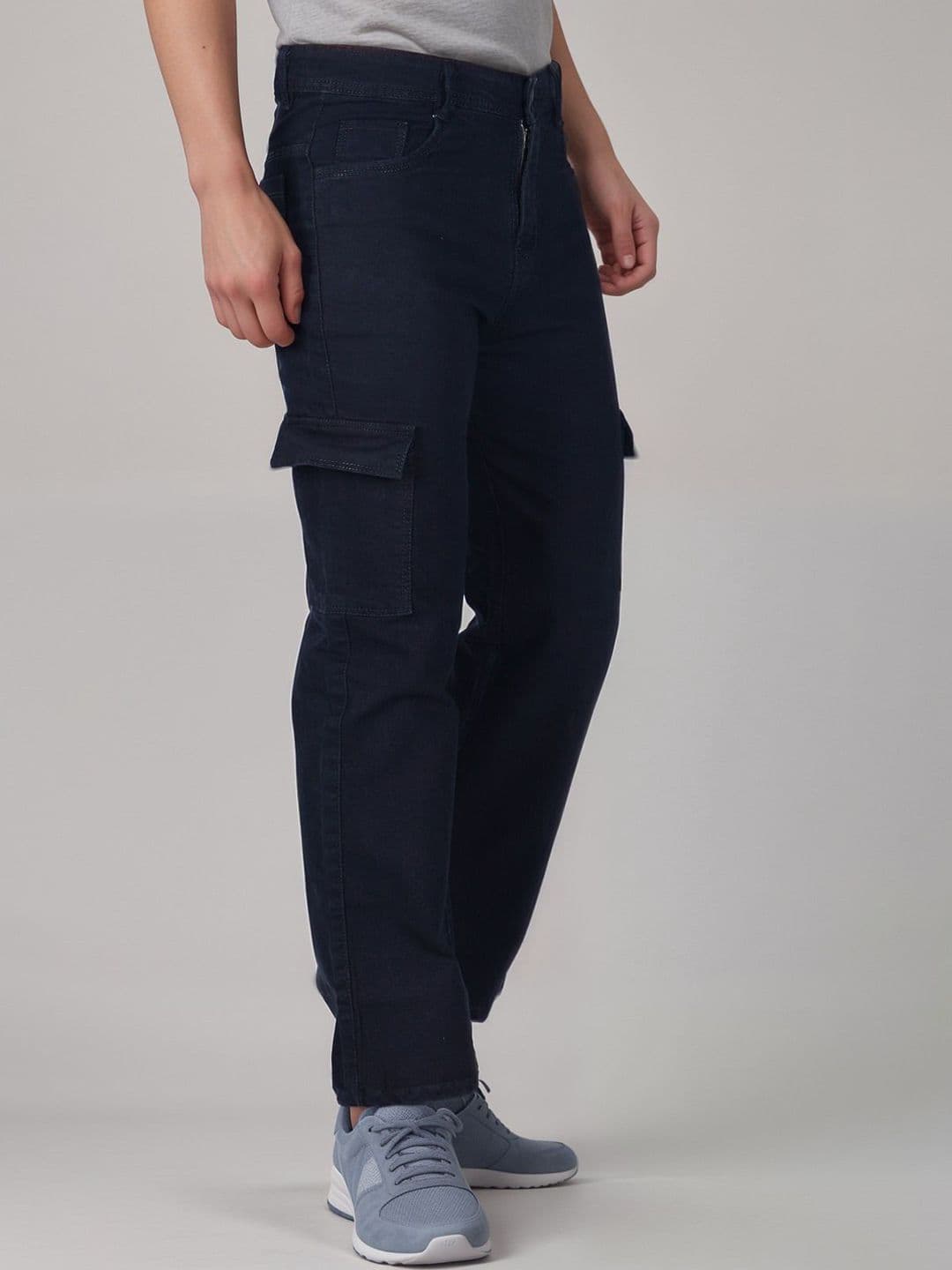 LINARIA Men Classic Relaxed Fit Stretchable Cargos Jeans - view 1