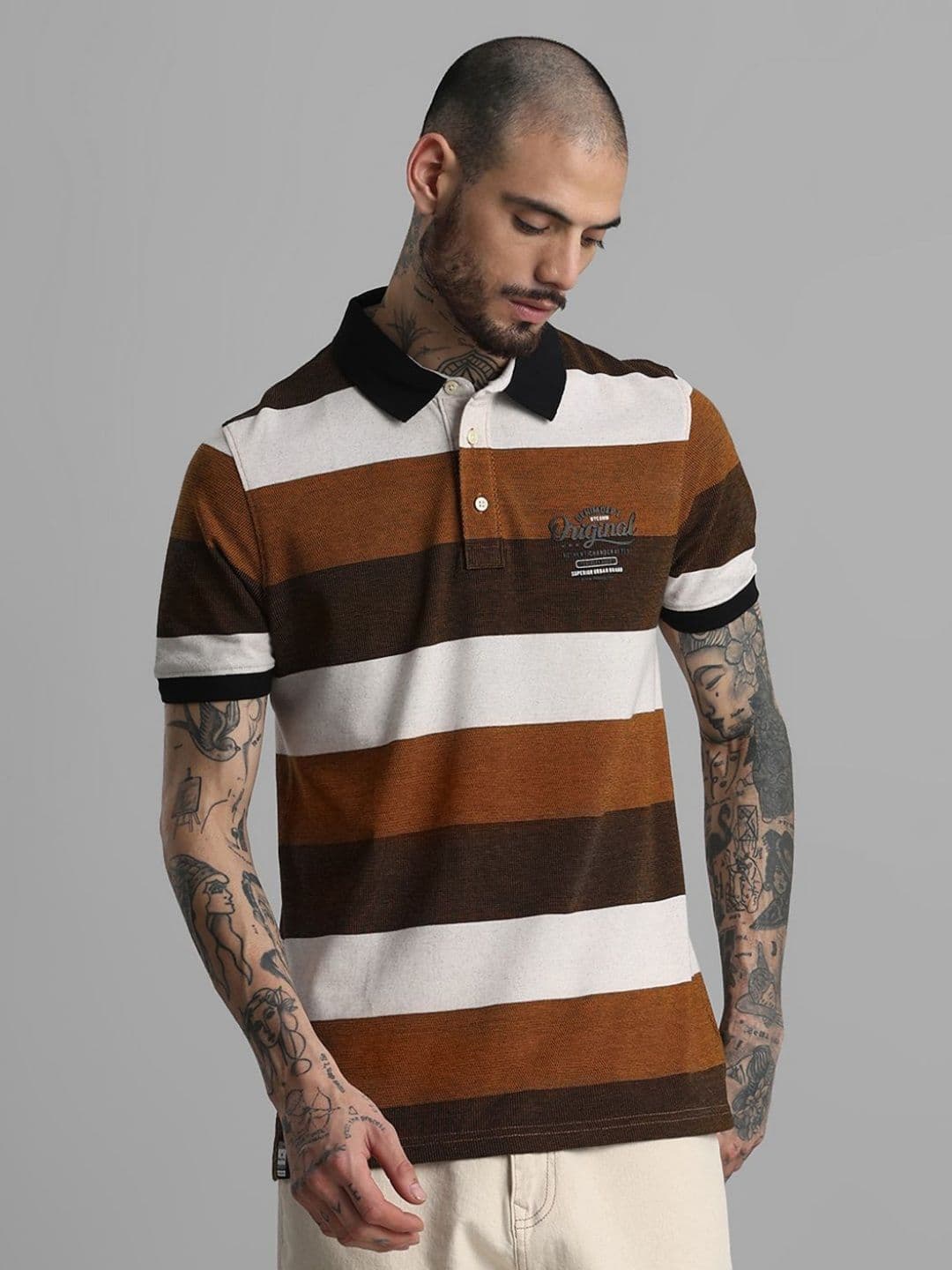 Klub Fox Men Printed Polo Collar Pockets T-shirt - view 1