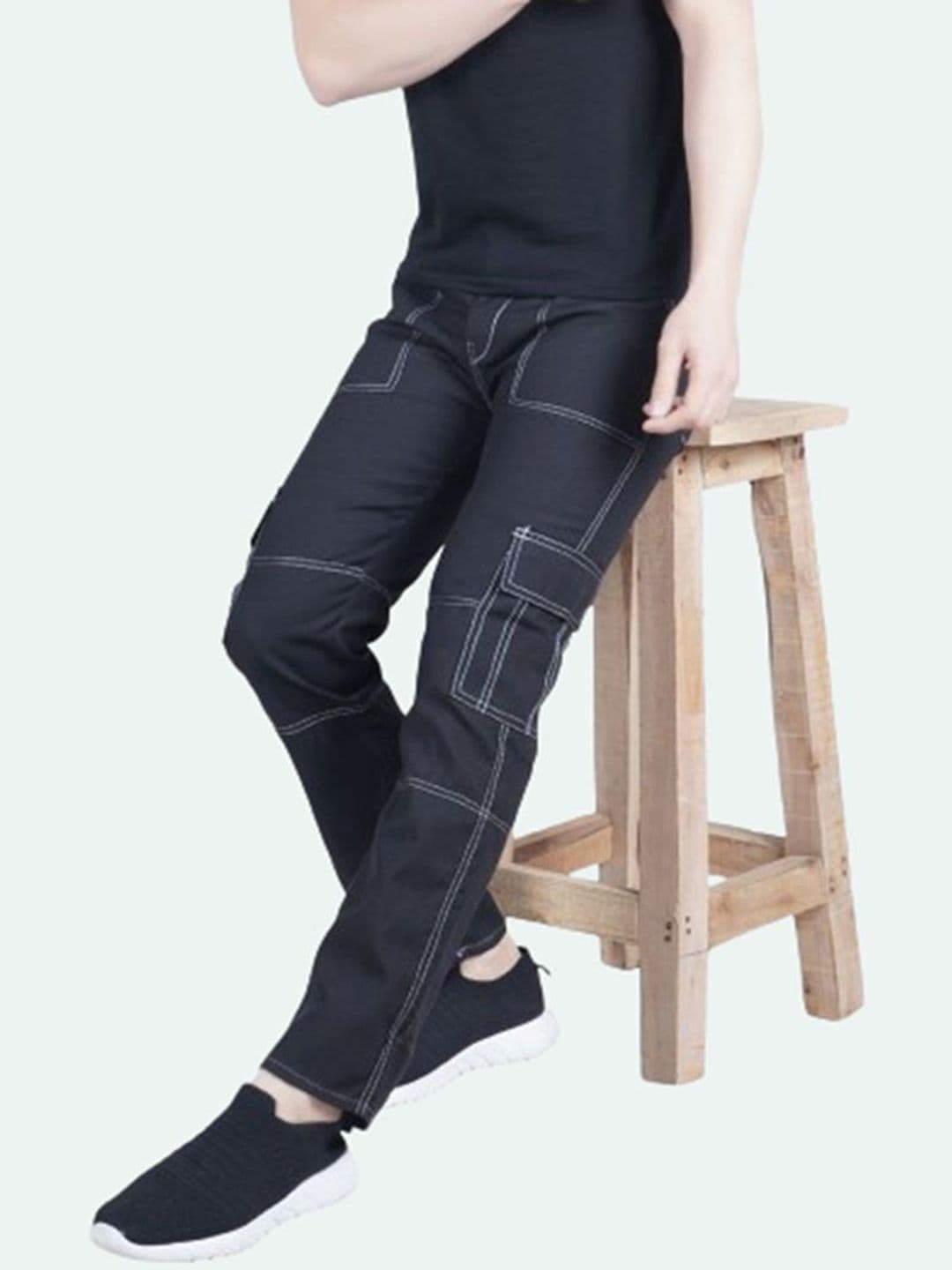 LINARIA Men Cotton Classic Slim Fit Mildly Distressed Jeans - view 1