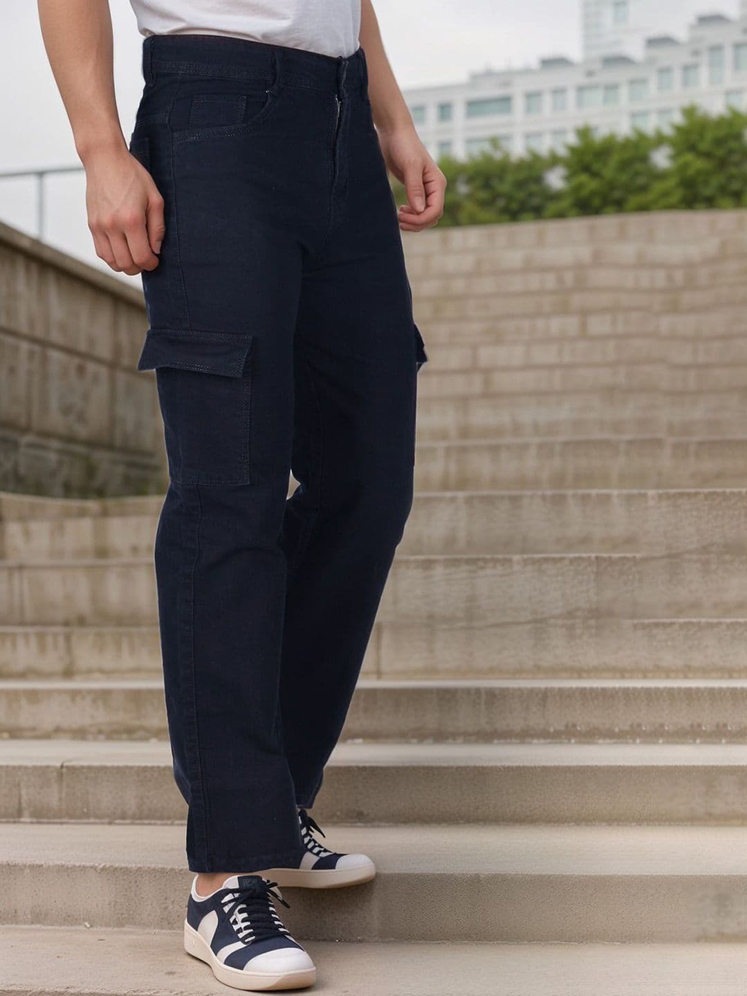 LINARIA Men Classic Regular Fit Cargo Styles Jeans - view 1