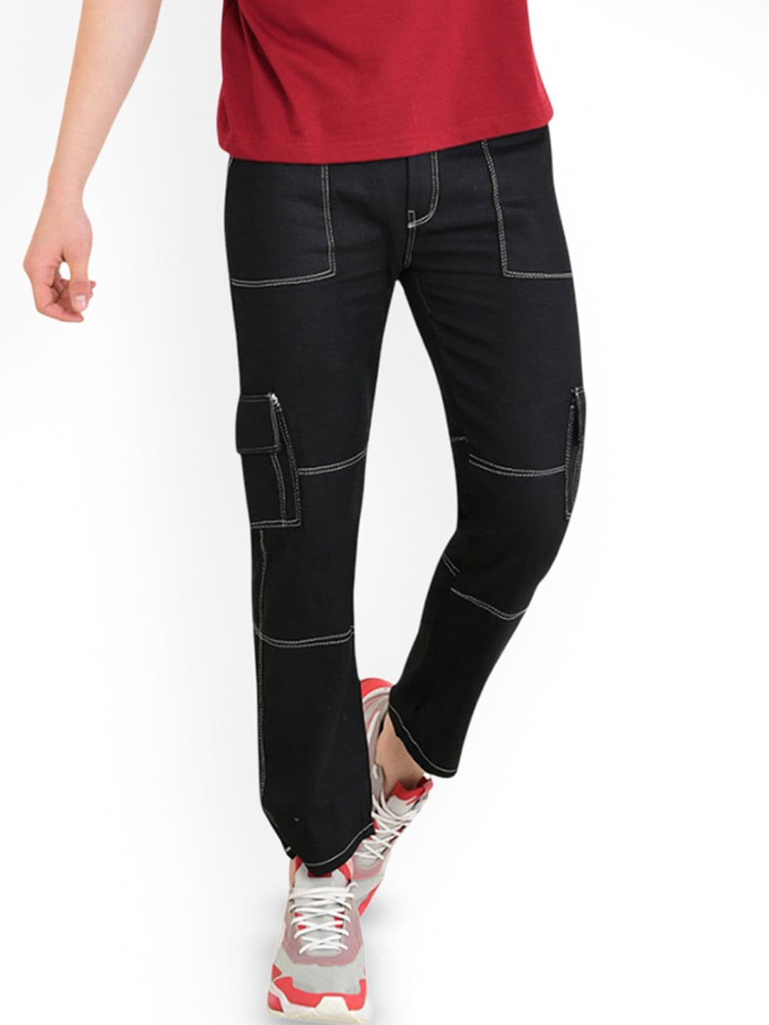 LINARIA Men Classic Slim Fit Mildly Distressed Jeans - view 1