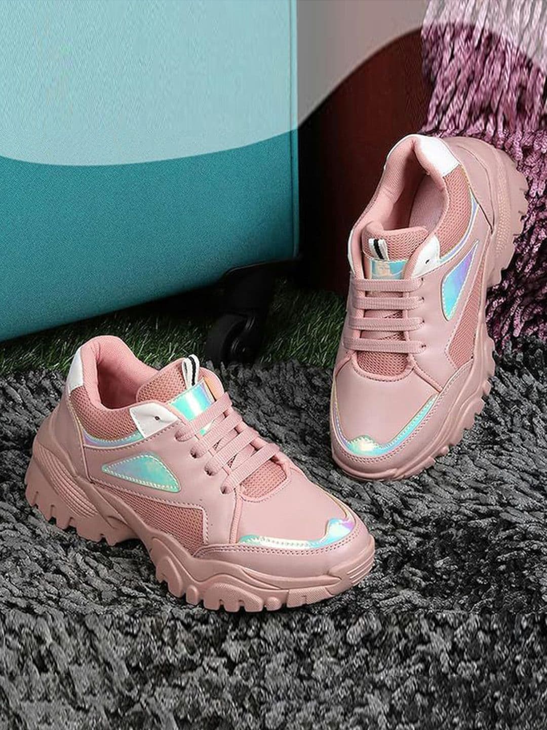 FABBMATE Girls Colourblocked Lace-Ups Sneakers - view 1
