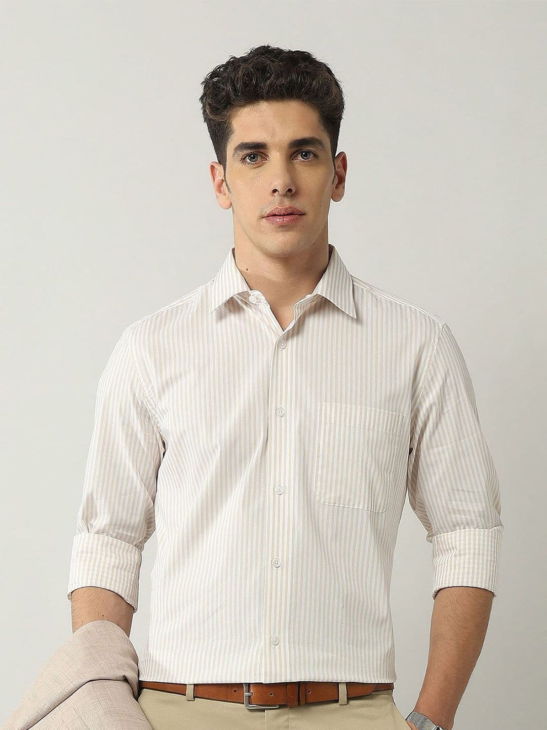 AD By Arvind Men Classic Striped Formal Shirt - view 1