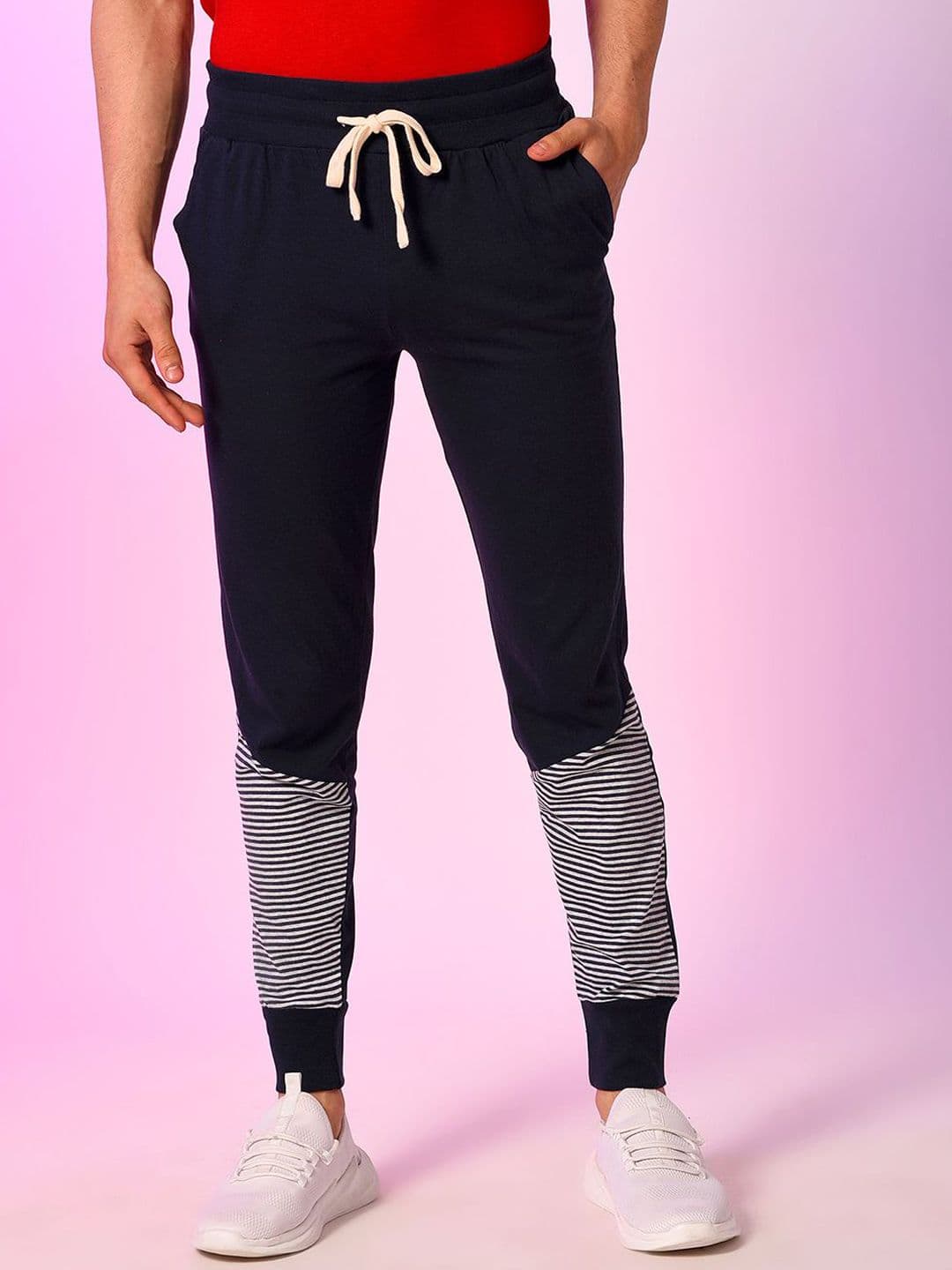 CAHOOT Men Striped Cotton Mid-Rise Joggers - view 1