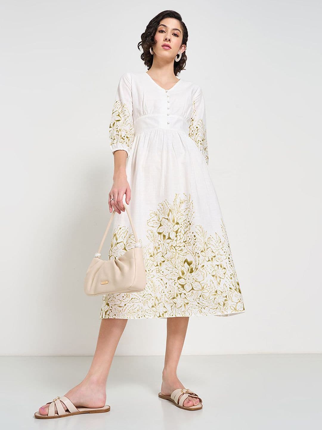 Honey by Pantaloons Women Floral Print Empire Midi Dress - view 1