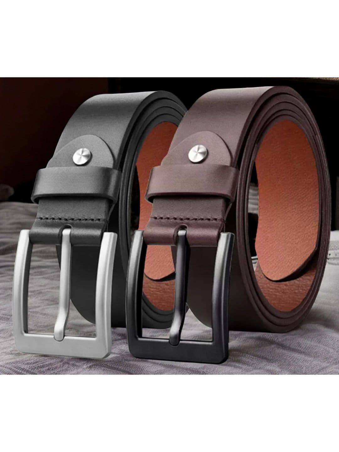 The Roadster Lifestyle Co Set Of 2 Leather Formal Belts - view 1