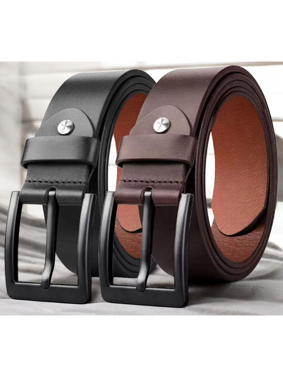 The Roadster Lifestyle Co Set Of 2 Leather Formal Belts - view 1