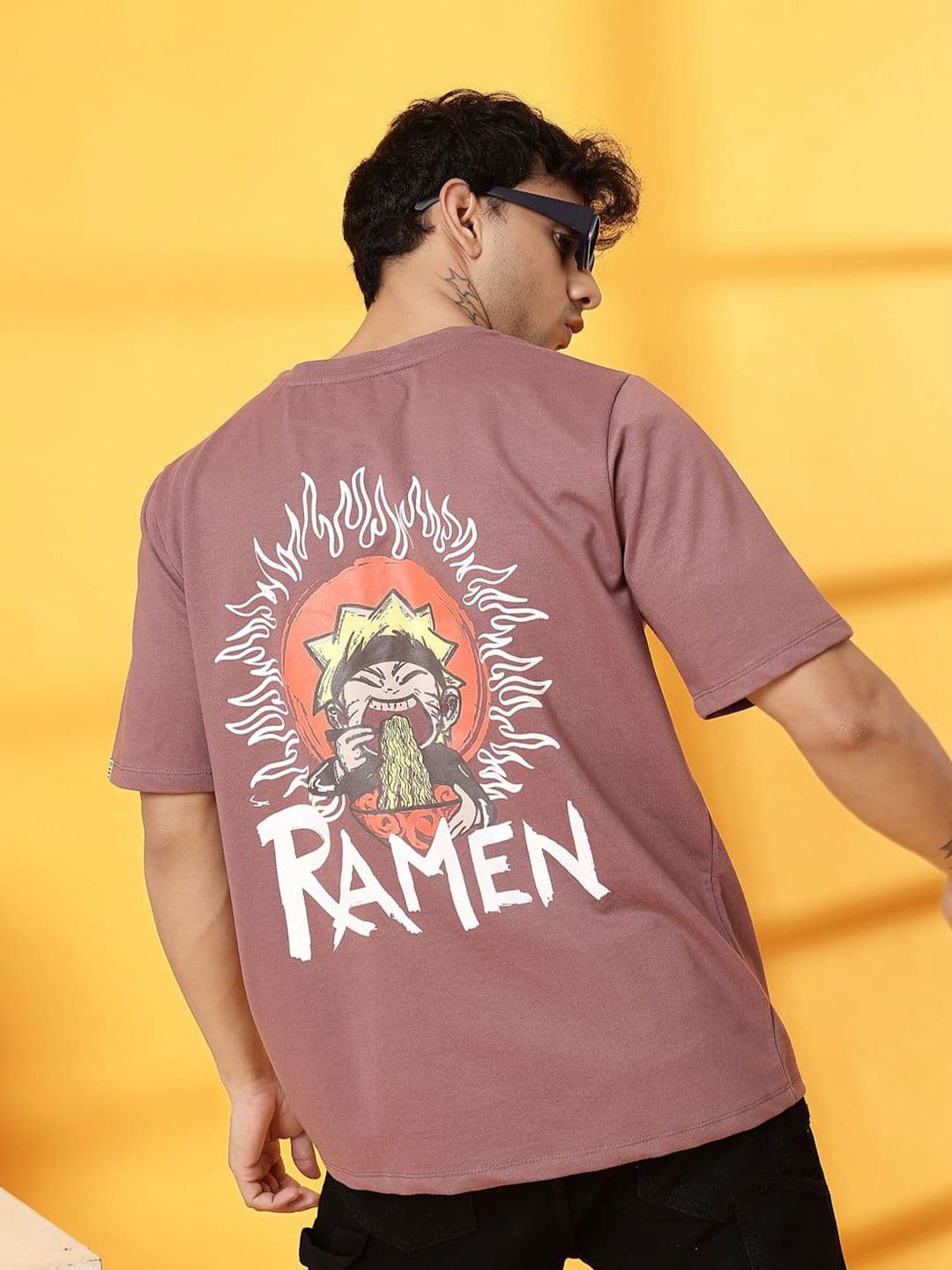 Rigo Unisex Naruto Graphic Printed Round Neck Cotton Oversized T-shirt - view 1