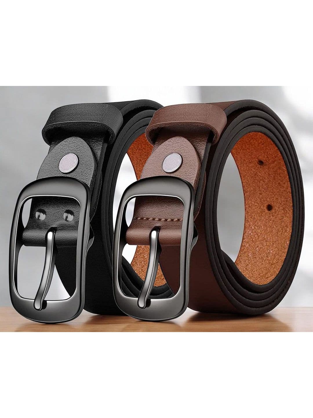 The Roadster Lifestyle Co. Men Pack Of 2 Leather Formal Belts - view 1