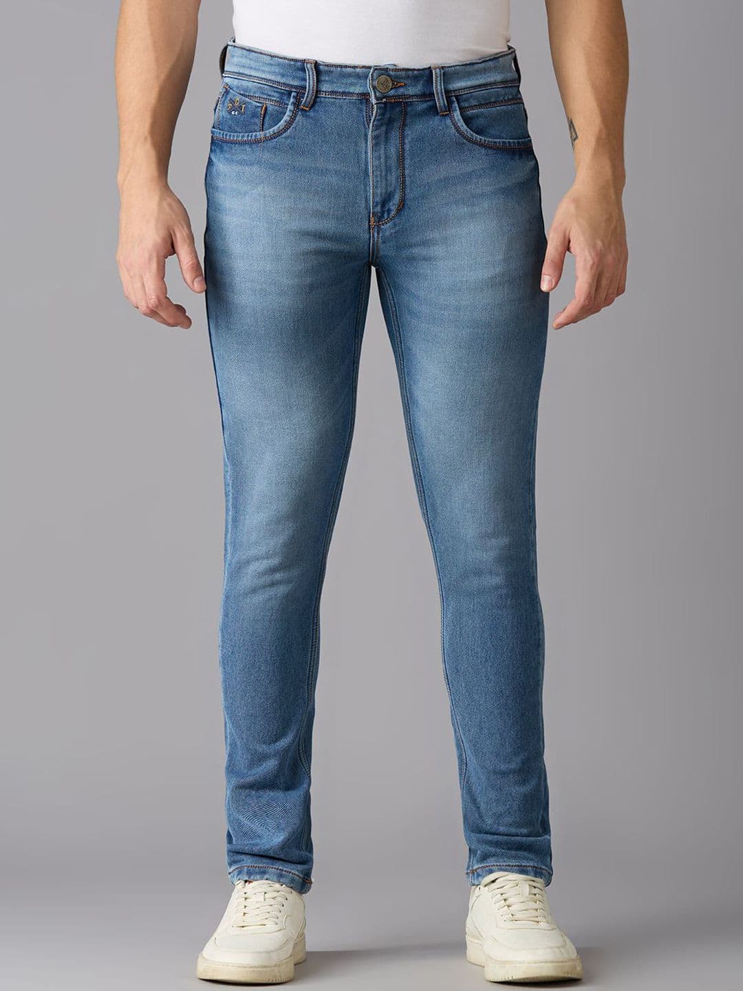 TCI Men Slim Fit Mid-Rise Heavy Fade Stretchable Jeans - view 1