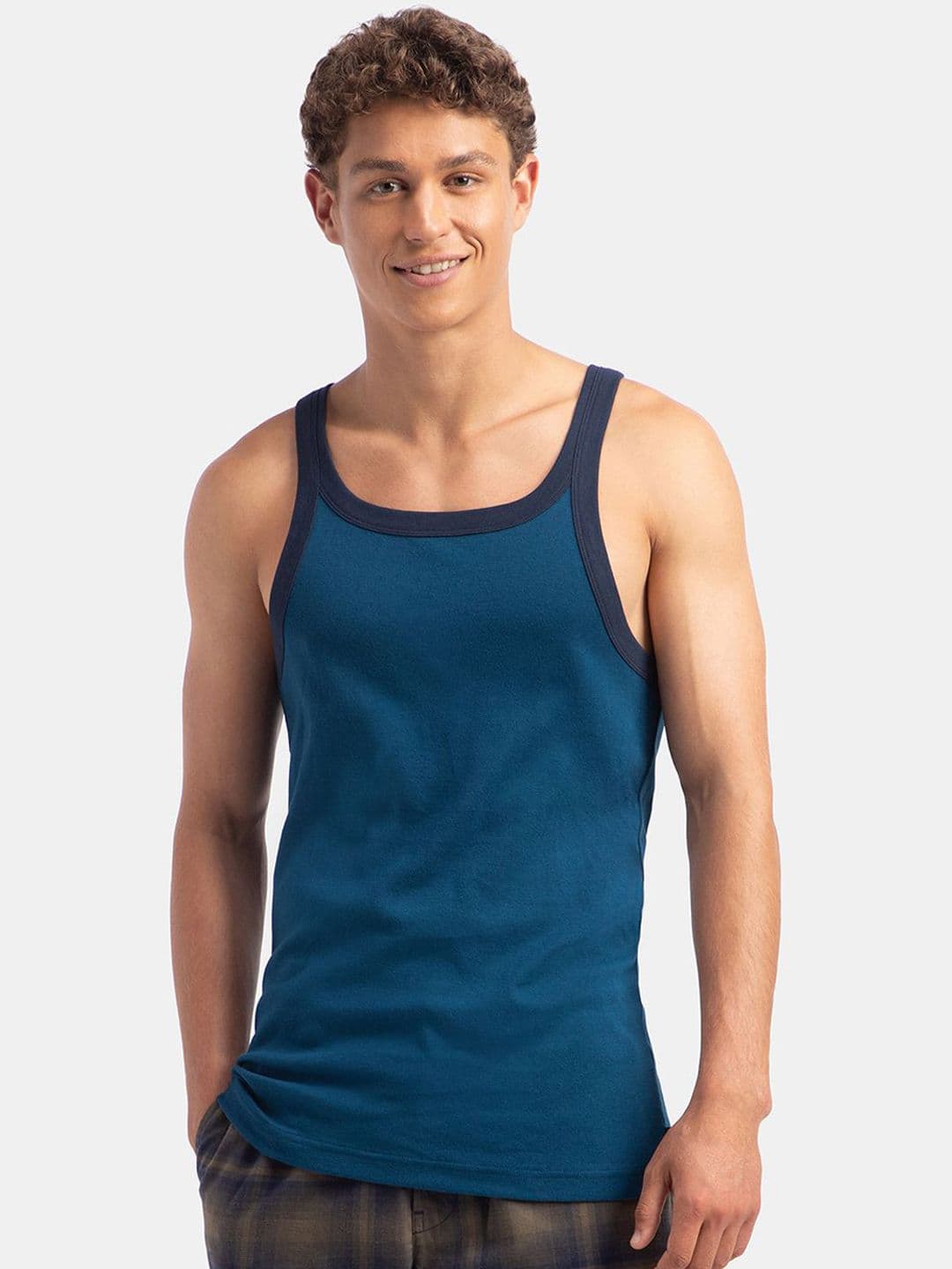 Jockey Super Combed Cotton Rib Square Neck Sleeveless Gym Vest-US27 - view 1