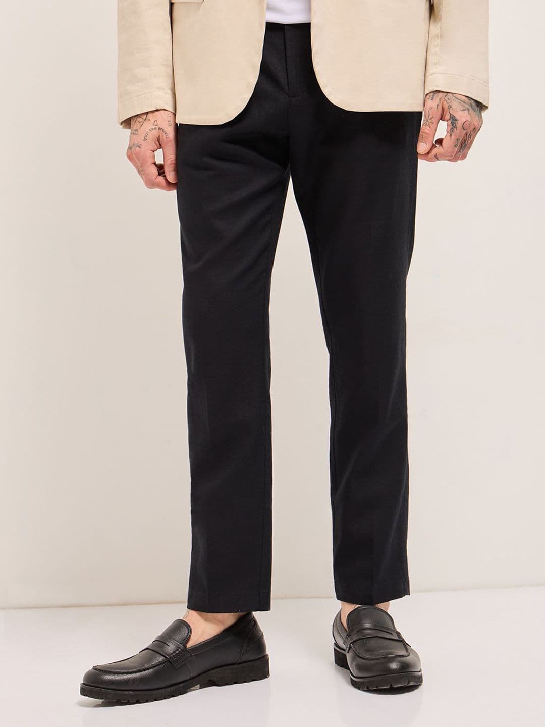 THE BEAR HOUSE Men Solid Regular Fit Formal Trouser - view 1