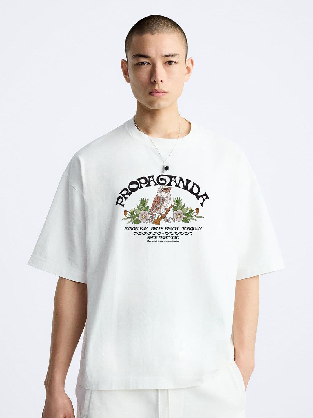 MISCHIEF MONKEY Men Typography Printed Round Neck Cotton Oversized T-shirt - view 1