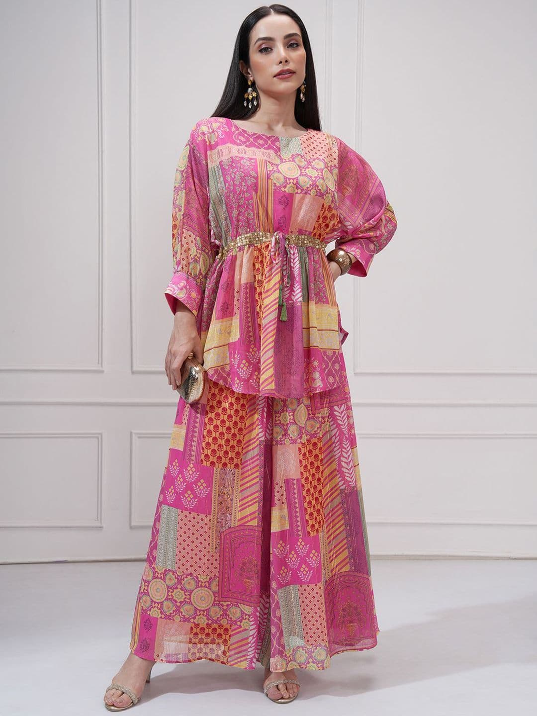 Vishudh Printed Kimono Top & Palazzo Co-Ord Set - view 1
