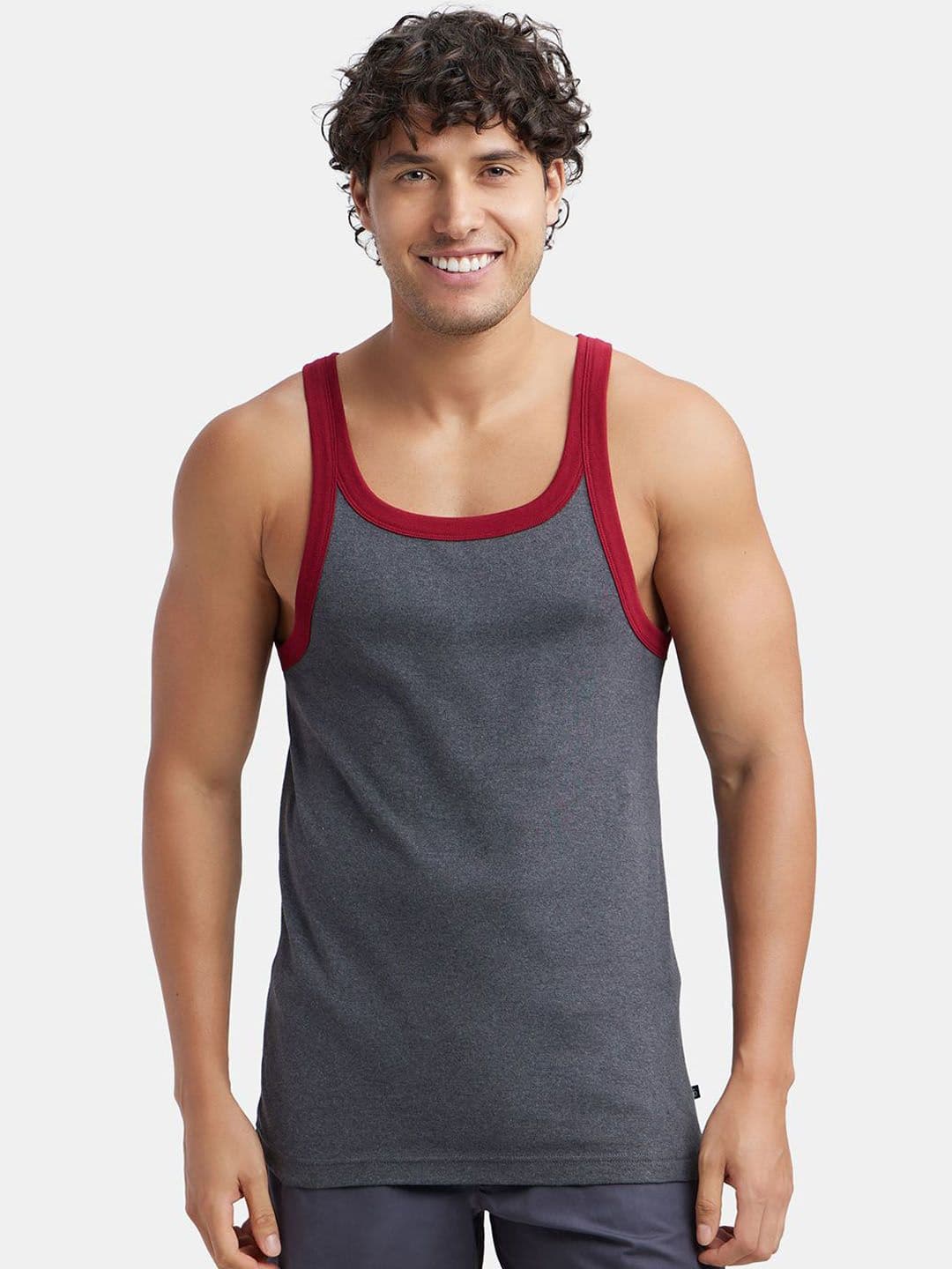 Jockey Super Combed Cotton Rib Square Neck Sleeveless Gym Vest-US27 - view 1