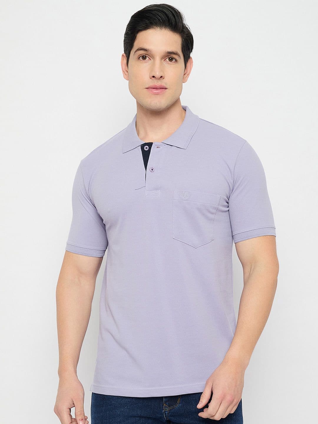 Duke Men Solid Polo Collar Cotton T-shirt - view 1