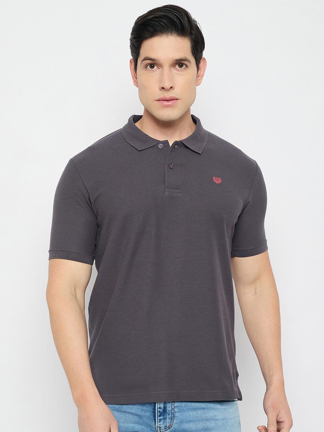 Duke Men Solid Polo Collar Cotton Slim Fit T-shirt - view 1