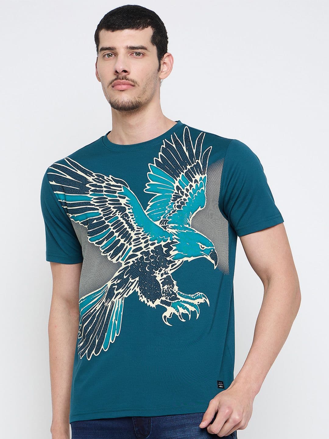 Duke Men Graphic Printed Round Neck Cotton Slim Fit T-shirt - view 1