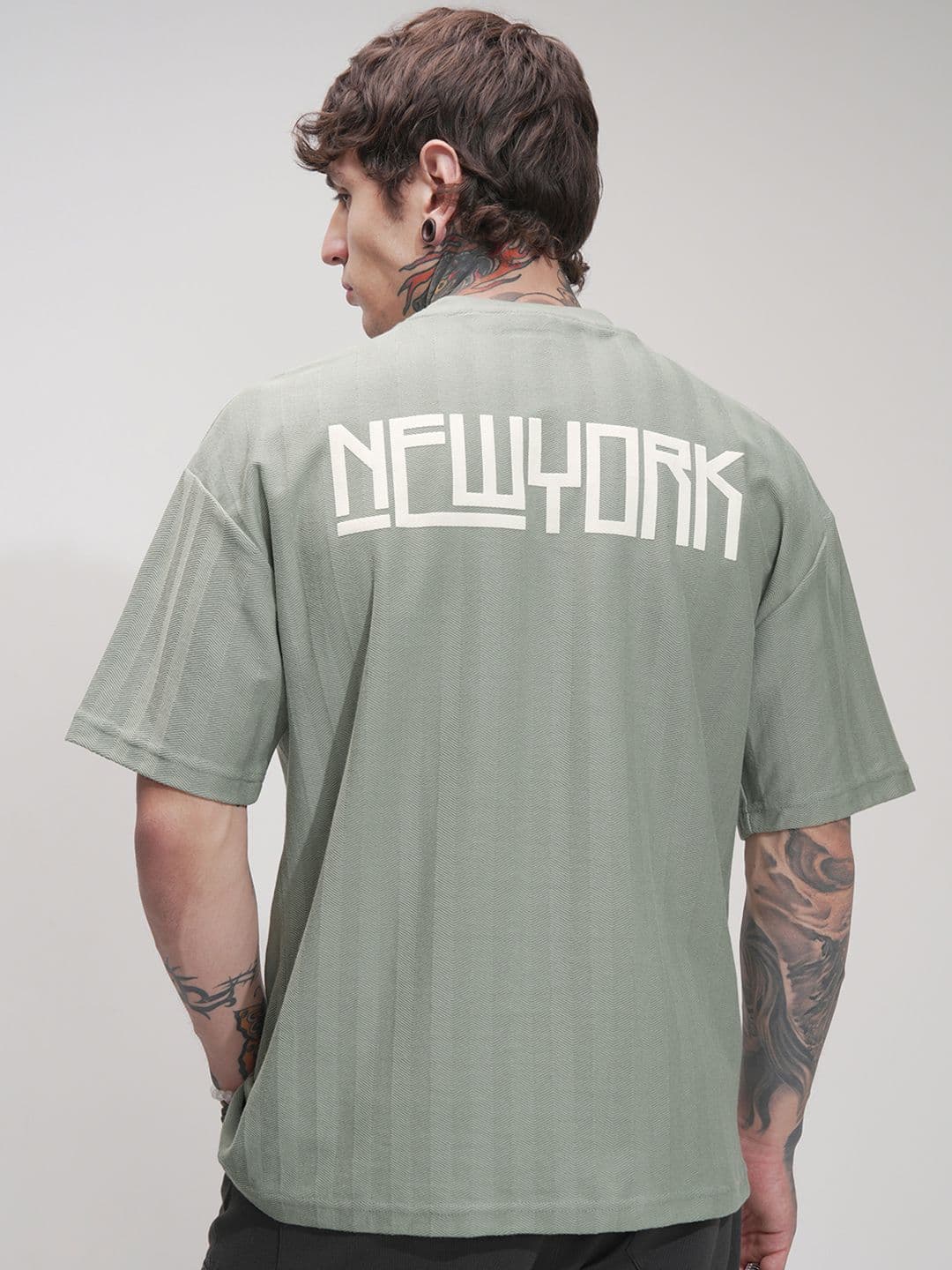 HIGHLANDER Men Typography Printed Round Neck Oversized T-shirt - view 1