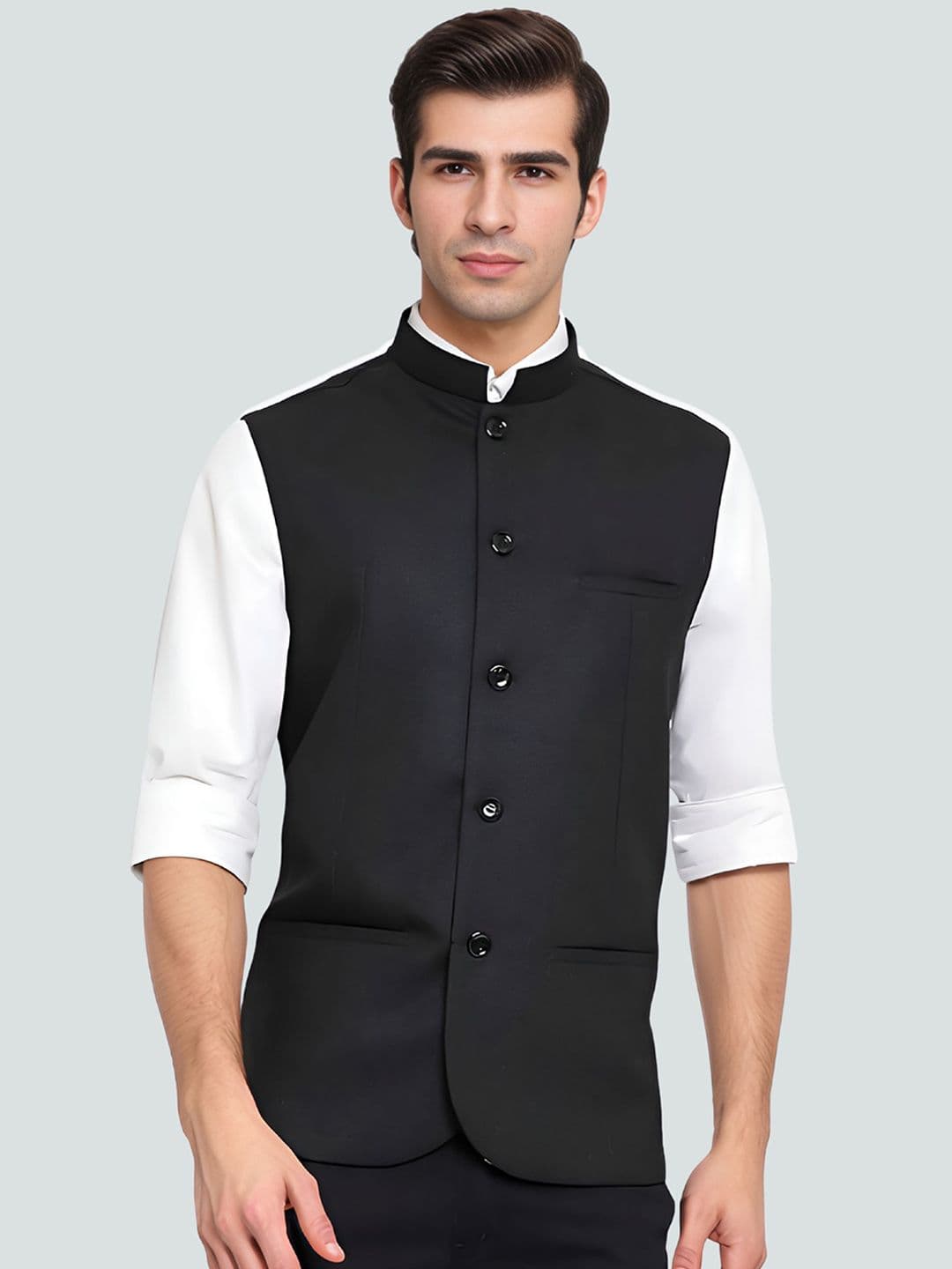 Moda Rapido Mandarin Collar Nehru Jacket - view 1