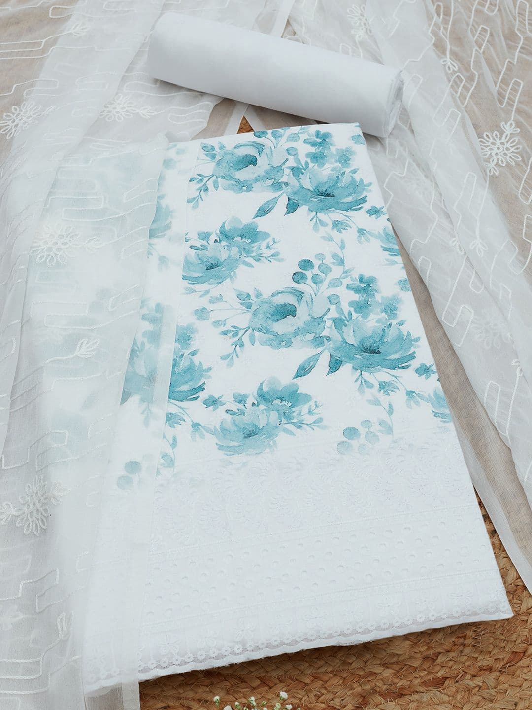 Soch Floral Printed Cotton Unstitched Dress Material - view 1