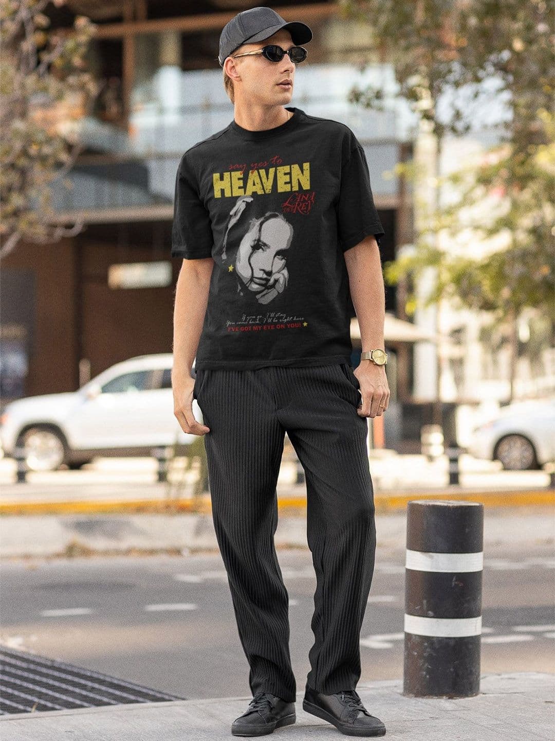 CAPTCHA Heaven Lana Del Rey Printed Drop-shoulder Pure Cotton Oversized Tshirt - view 1