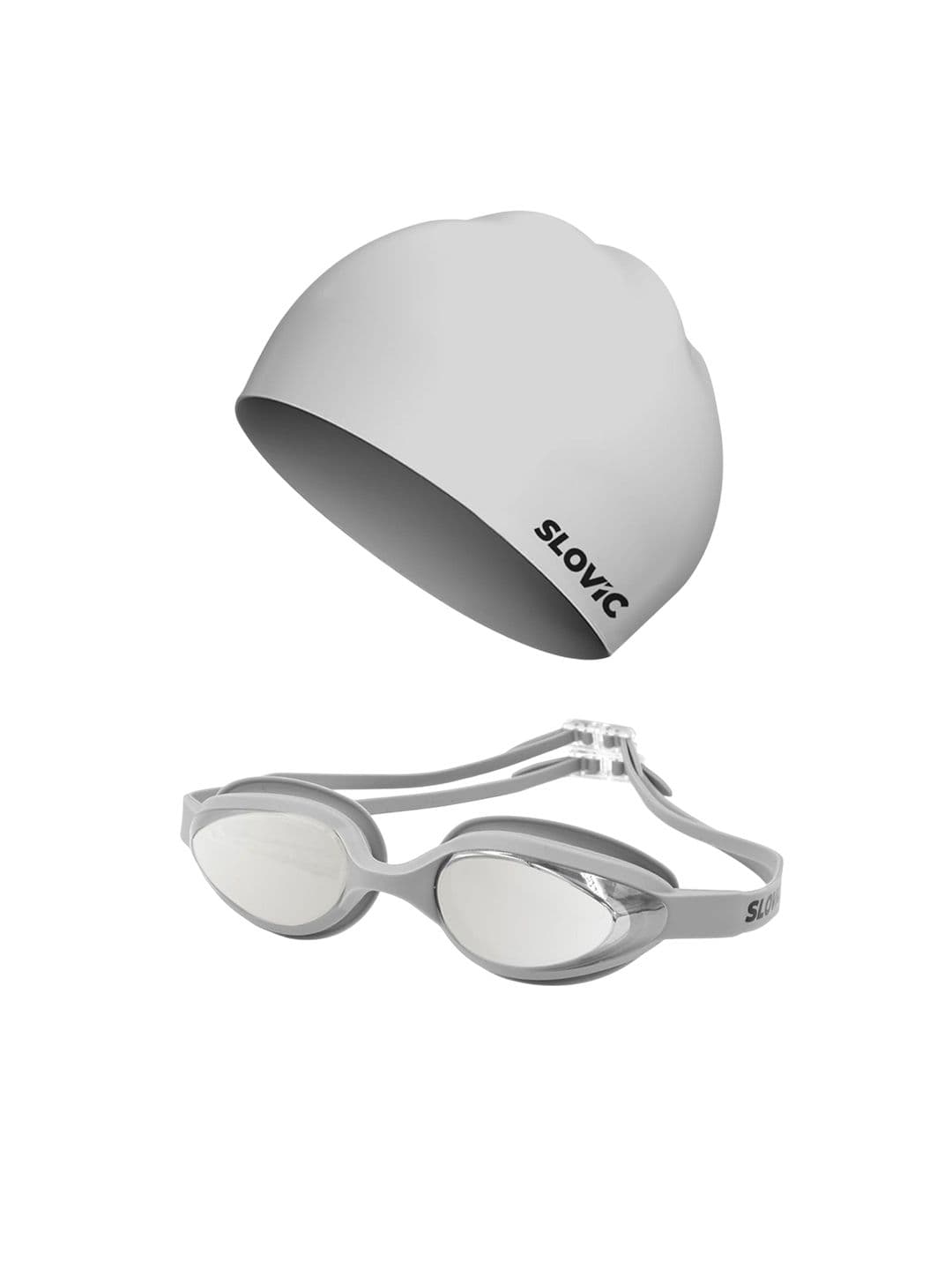 SLOVIC Unisex Brand Logo Details Swim Cap & Goggles Accessories - view 1