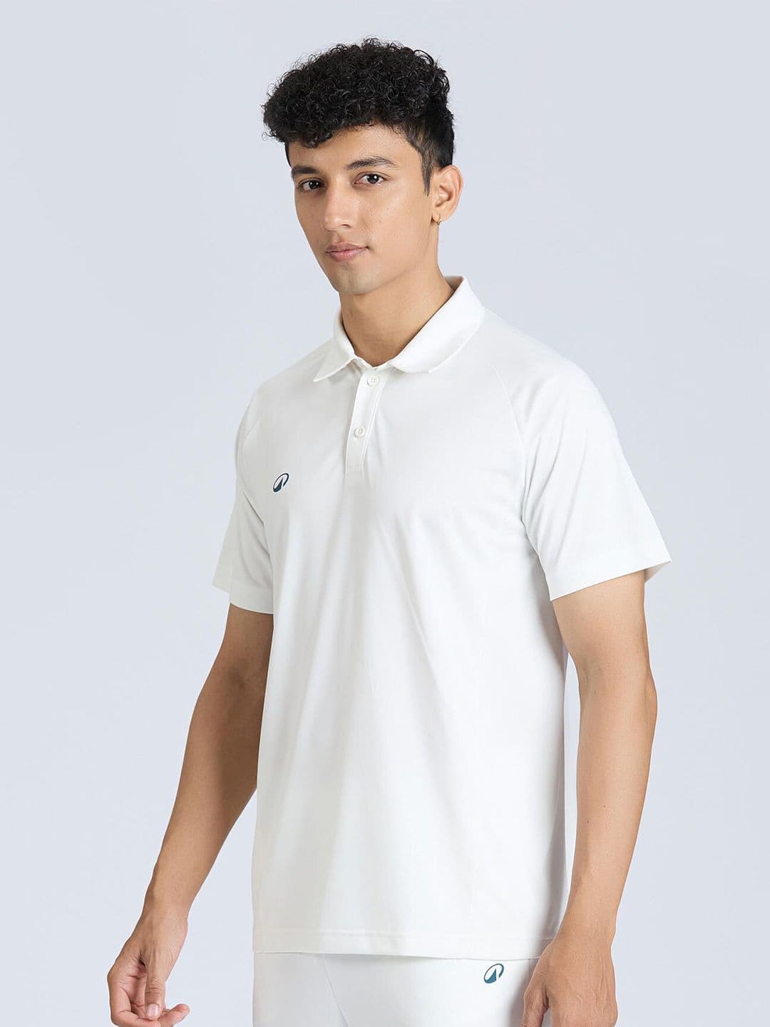 Decathlon Men White CP 100 Stretchable Cricket Polo T-shirt - view 1