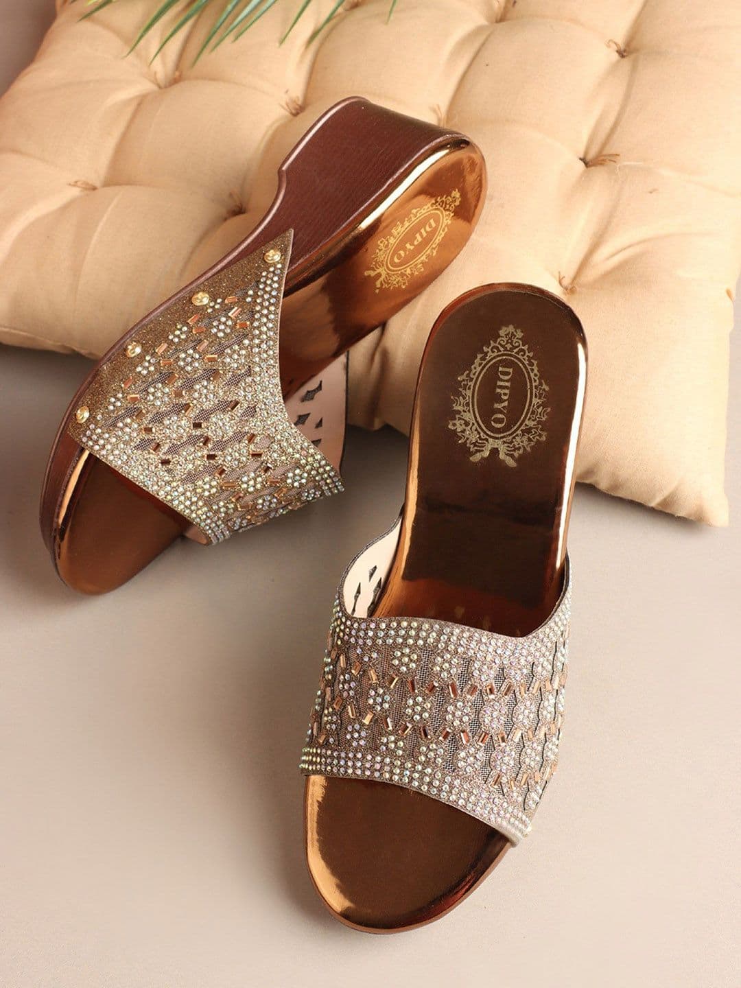 DIPYO Women Embellished Wedge Heel Sandals - view 1