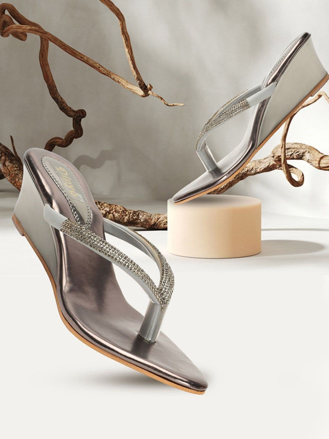 DIPYO Embellished Party Wedge Sandals - view 1