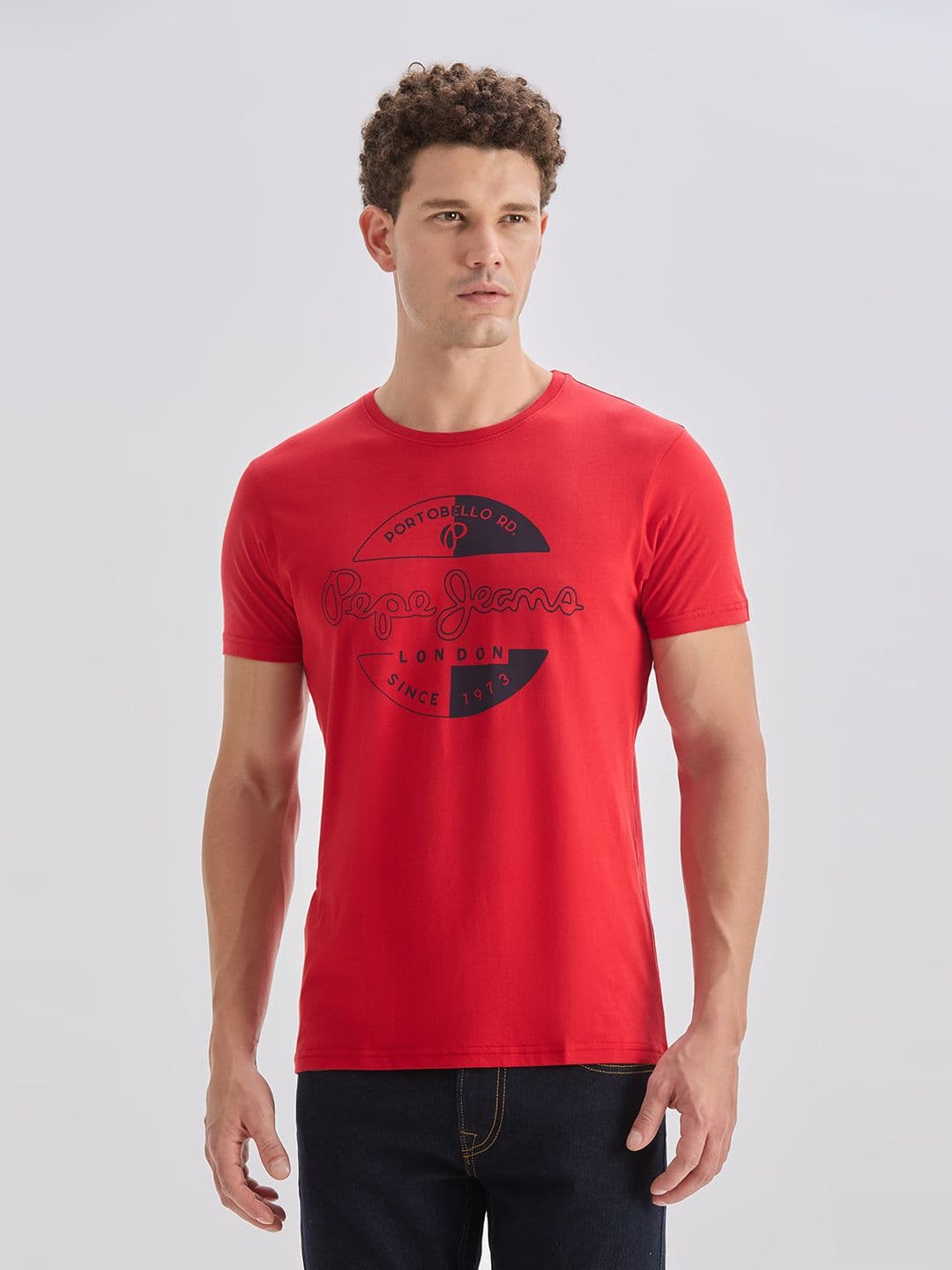 Pepe Jeans Brand Logo Printed Pure Cotton Slim Fit T-shirt - view 1