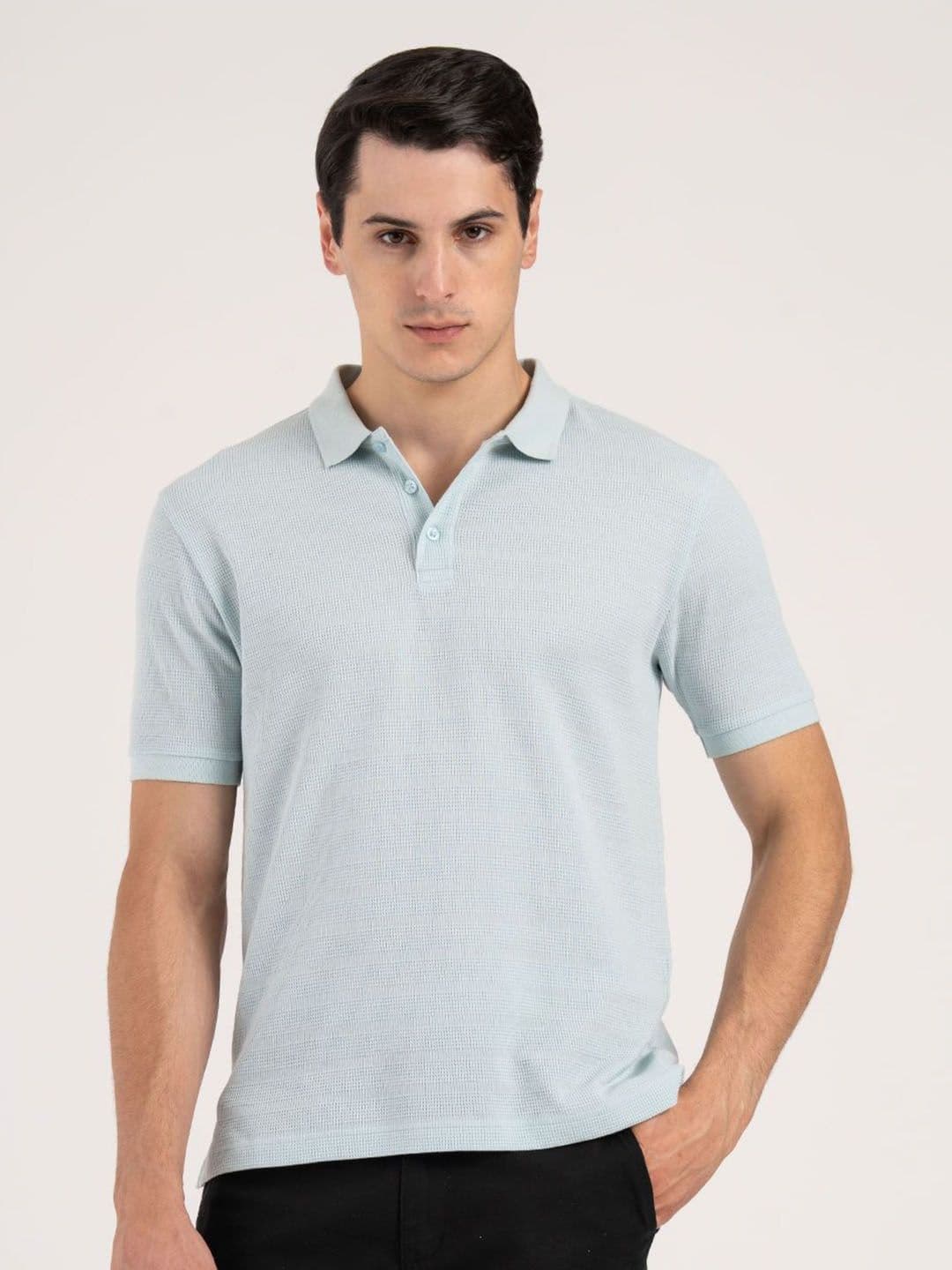 Red Tape Men Self Design Polo Collar T-shirt - view 1