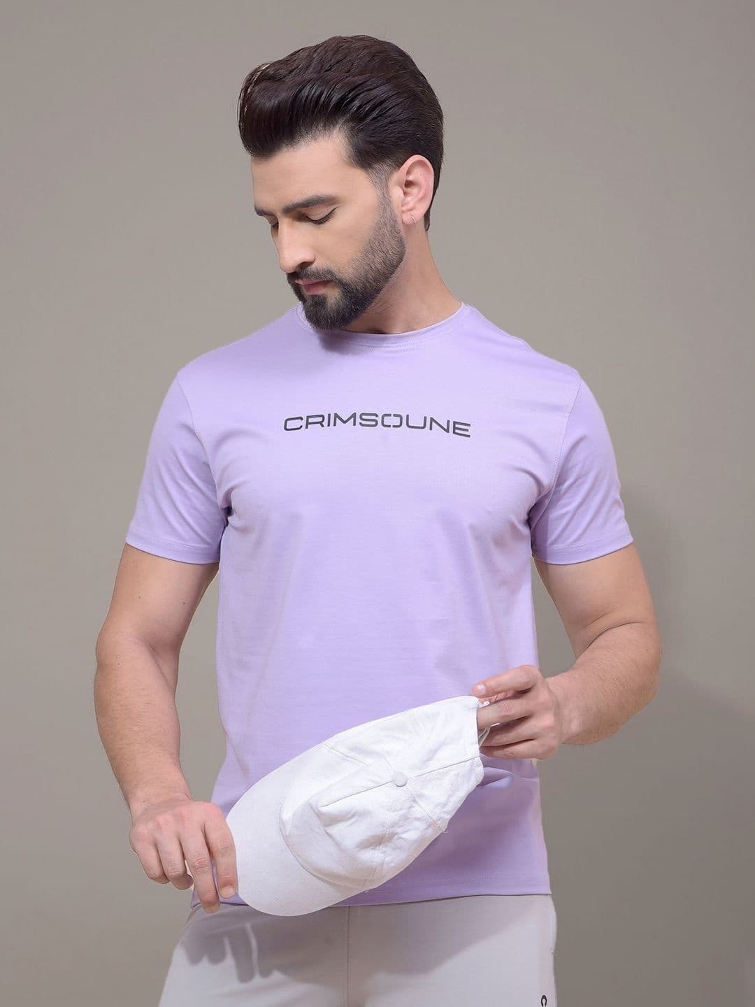 Crimsoune Club Men Typography Printed Round Neck Cotton Slim Fit T-shirt - view 1