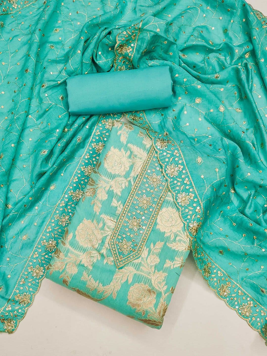 LeeliPeeri Designer Embroidered Unstitched Dress Material - view 1